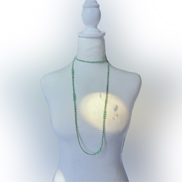 🌴 Cookie Lee 23” Mint Green and Brown Beaded Necklace - Picture 5 of 8